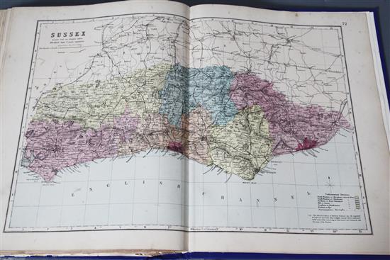New Large-Scale Ordnance Atlas of London and Suburbs, rebound, library stamps, George W.Bacon, 1888